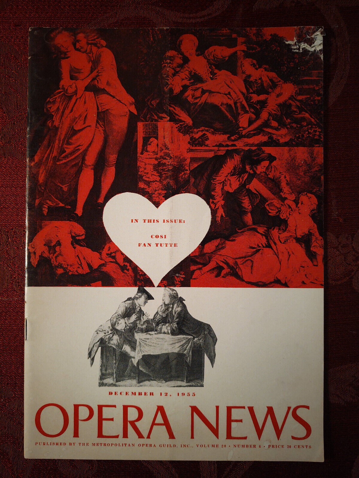 METROPOLITAN OPERA NEWS Magazine December 12 1955 COSI FAN TUTTE  - $14.40