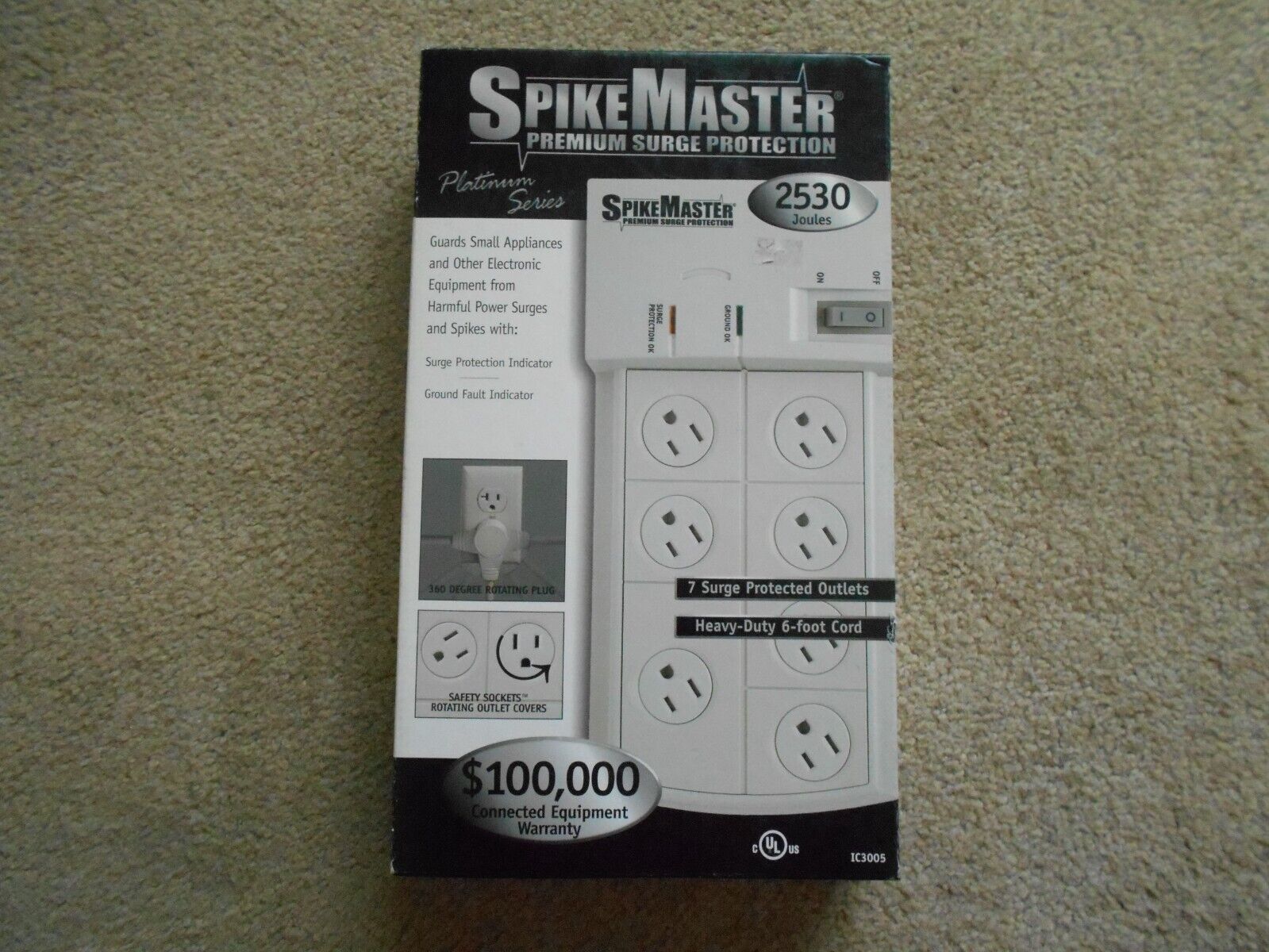 Spikemaster Premium Surge Protection Platinum Series 2530 Joules #IC3005 - $29.69