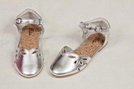 Balleto jumping jacks SADIE Girls Silver Metallic Strap Shoes Fake Buckle 3 NEW - £12.57 GBP