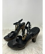 UGG Naima Wood Platform Heels Beaded Black Strappy Women&#39;s Size 9 - $68.33 CAD