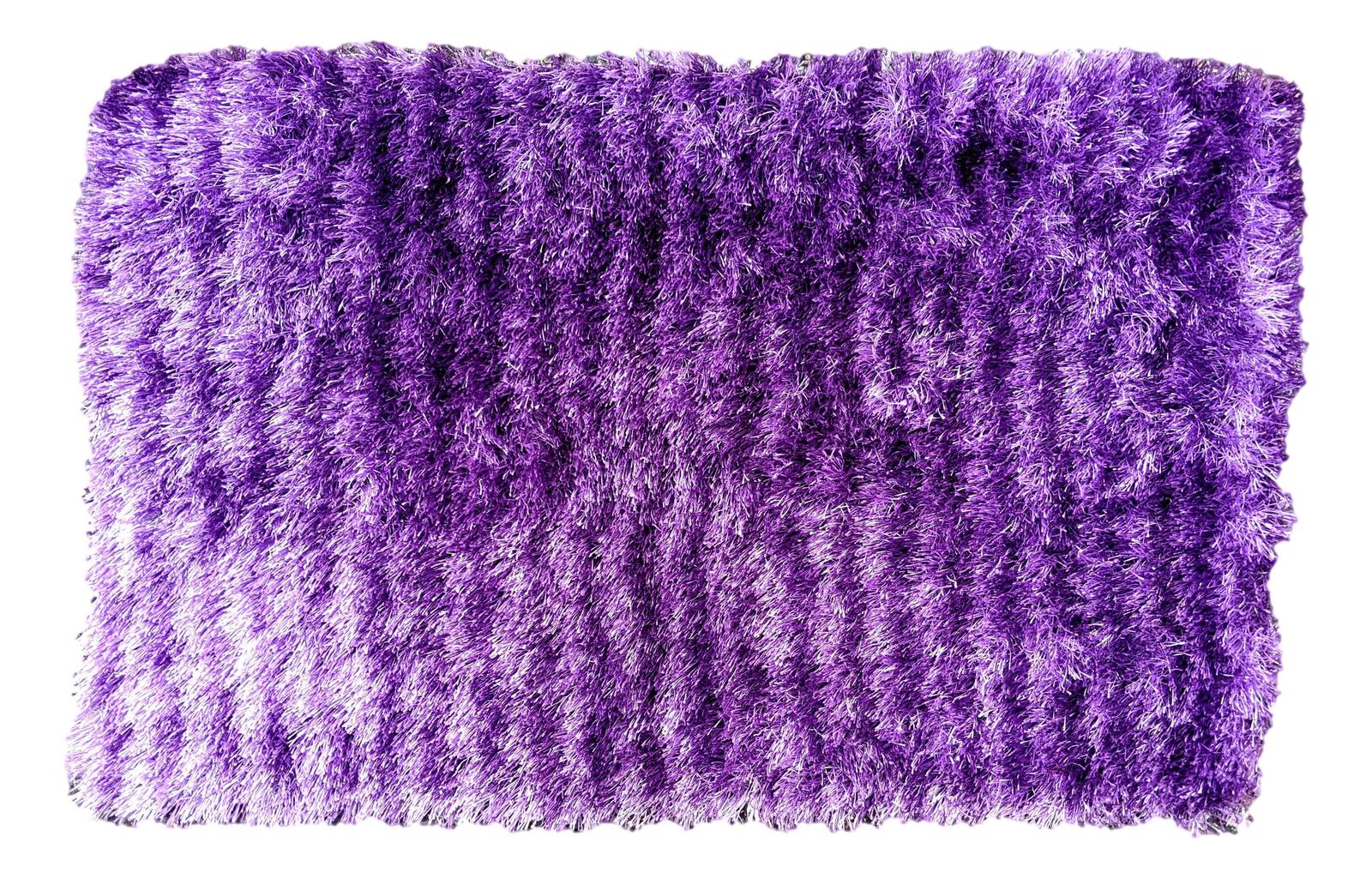 Shaggy Soft Door Mat Carpet Rug 20 Inch x 32 Inch Striped Shiny Purple L... - $38.19