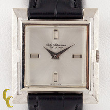 Jules Jurgensen 14k White Gold Mechanical Hand-Winding Watch w/ Leather Band - £830.88 GBP