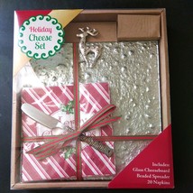 Holiday Cheese Serving Set Reindeer Strips Cutting Board,Napkins,Cheese ... - $9.55