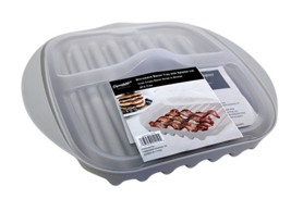 Microwave Bacon, Sausage Meat &amp; Poultry Cooking Tray &amp; Protective Splatt... - £10.49 GBP