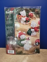 Bucilla White Polar Bears Ornaments Felt Christmas Stocking Kit Set Of 6 Sealed - £55.02 GBP
