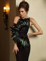 Tube Top High-end Chest Feather Stitching Fashion Tight Waist Bandage Dress - £32.34 GBP