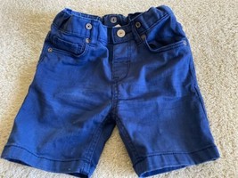 H&amp;M Boys Navy Blue Bermuda Shorts Adjustable Waist 12-18 Months - £4.02 GBP