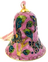 Mays Dept Store Pink Cloisonne Hand Crafted Bell 2.75&quot; x 3&quot; With Tag NIB - £14.24 GBP