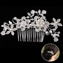 Crystal  Flower Hair Combs Tiaras Floral Hair Pins Headpiece Women Head Jewelry  - £8.55 GBP