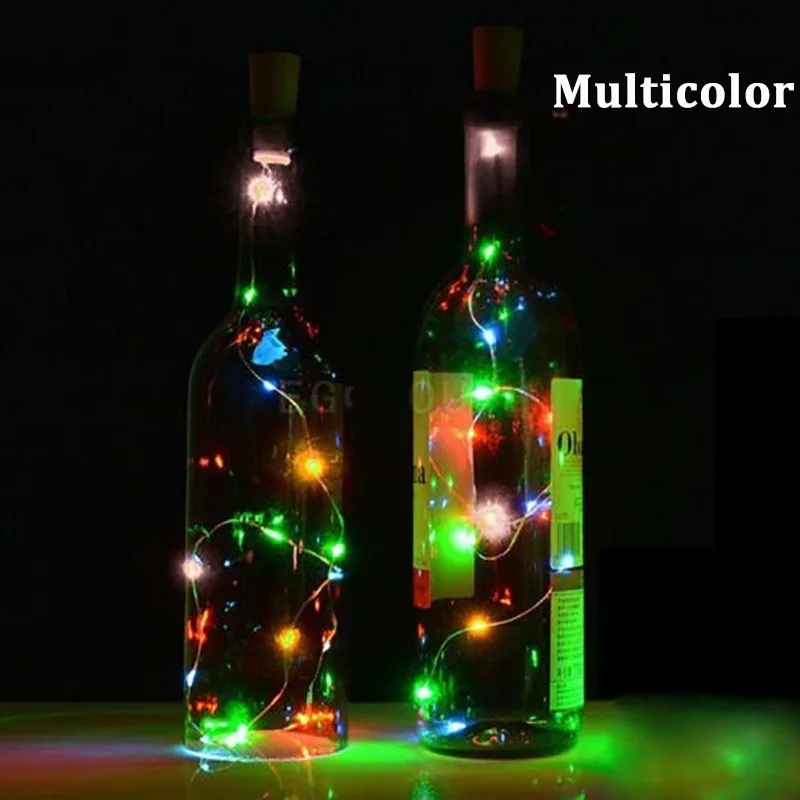 Solar Power Copper Wire String Lights Cork Shaped LED Wine Bottle Fairy Light Ni - £126.47 GBP