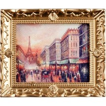 Paris Street Framed Picture g7942 Miniatures World DOLLHOUSE - £4.46 GBP