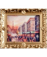 Paris Street Framed Picture g7942 Miniatures World DOLLHOUSE - $5.59