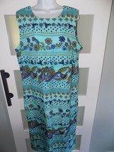 K Studio Collection Turquoise Print Dress Size 18 Women&#39;s - £22.25 GBP
