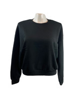 Basic Black Sweatshirt Plus Size 2X Soft Activewear Top Long Sleeve Wild... - $13.23 CAD