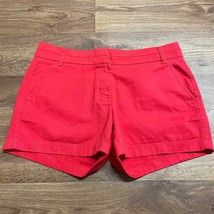 J.Crew Womens Solid Red Chino Shorts Size 6 Small Cotton Casual 3.5&quot; Inseam - £22.15 GBP