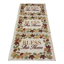 Set of 3 Fall Themed Bless This Home Placemats 17.75”x12.25” Autumn Tapestry Lot - £15.01 GBP