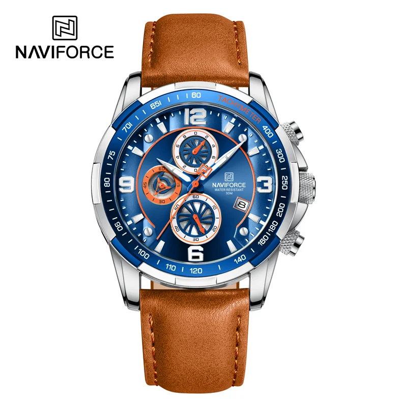   Luxury  Fashion Watch For Men Multifunction Sport Luminous Mans Quartz Leather - £33.92 GBP