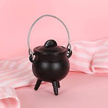 PG COUTURE Iron Charcoal Cauldron Round Shaped with Handle Supported Incense Bur - £16.89 GBP