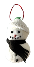 Snowman Christmas Ornament Handmade Soft Knit Embellished Cute 5&quot; Tall - £13.11 GBP