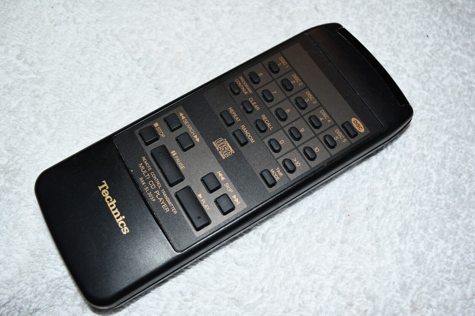 technics  rak-sc003wh Remote Control Tested - NO BATTERY COVER-Original  			