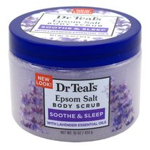 Dr Teals Exfoliate &amp; Renew Lavender Epsom Salt Body Scrub 16 oz (Pack of 2) - £14.77 GBP