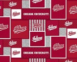 College Indiana University Hoosiers Fleece Fabric Print by the yard A506.63 - £11.79 GBP
