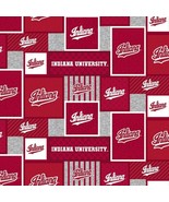 College Indiana University Hoosiers Fleece Fabric Print by the yard A506.63 - £11.76 GBP