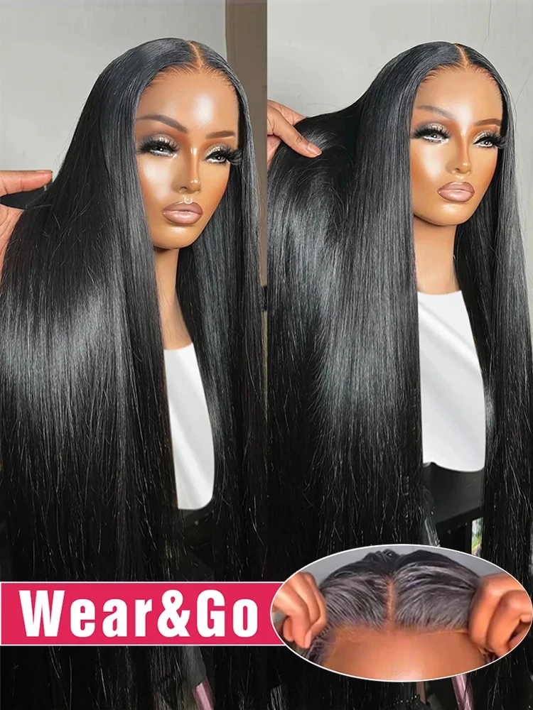 Glueless Preplucked Human Hair Wigs Ready To Wear And Go Straight 13x6 HD La - £67.88 GBP+