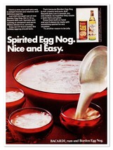 Bacardi Rum &amp; Borden Egg Nog Holiday Recipe Vintage 1972 Full-Page Magazine Ad - £7.58 GBP