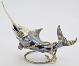 Vintage Italiano Hecho a Mano Genuino Plata Raspini Swordfish Raro Figura Estado - £214.56 GBP