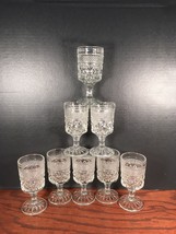 Lot of 8 ANCHOR HOCKING WEXFORD 5 3/8&quot; Claret Wine Stemmed Glasses Goblets - $18.75