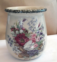 Home and Garden Party Stoneware Wild Flowers Utensil Holder  6&quot; Inch - £12.51 GBP