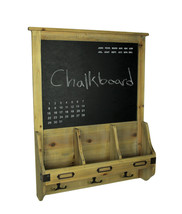 Scratch &amp; Dent Rustic French Farmhouse Style Wood Chalkboard Mail Organizer - £27.74 GBP