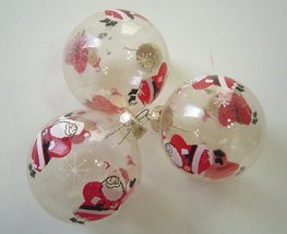 Lot of 3 Santa Claus Christmas Ornaments Glass Tree Ornament   - $14.99