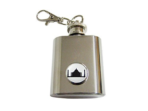 Primary image for Circular Taj Mahal 1 Oz. Stainless Steel Key Chain Flask