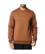 Men&#39;s Crewneck Sweatshirt Athletic Fleece Pullover Brown Size L - $269.85 MXN