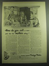 1949 Pitney-Bowes Postage Meter Ad - How do you sell a man who has his mother - $18.49