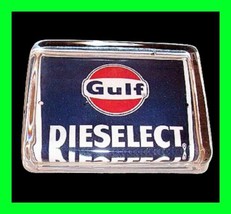 Vintage Gulf Oil Co. Dieselect  Glass Paperweight - Gas And Oil Advertis... - £175.27 GBP