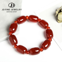 JD Brand 13*18mm Barrel Shape Red Agate Beads Bracelet Hight Quality Big Natural - £16.23 GBP