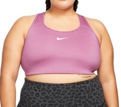 Nike Dri-FIT Swoosh Women's Medium-Support Padded Sports Bra Plus Size Pink/W... - $38.00