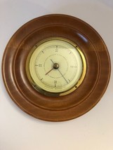 Vintage Round Wood Airguide Instrument Company Chicago Barometer Made In USA - £26.73 GBP