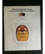 Vintage 1985 Crown Royal Canadian Whiskey Full Page Original Color Ad -721b - £5.22 GBP