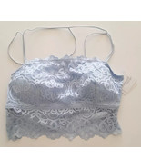 Tranquil &amp; True Womens Size 1X Lace Bralette Double Strap Padded Blue Bra - $266.74 MXN
