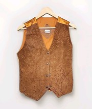 Sunriver Clothing Brown Suede Vest M Western Ornamental Stitching - $17.31