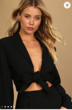 Lulus Suit Your Style Tie-Front Cropped Blazer, Choose Sz/Color - £35.17 GBP