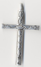 Large and Rather Heavy Sterling Silver Cross Pendant with Lots of Tooling - $45.00