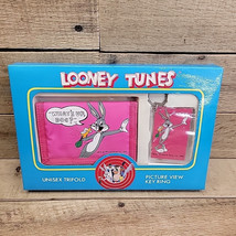 Looney Tunes Bugs Bunny &quot;What&#39;s Up Doc?&quot; Wallet &amp; Key Chain 1990 NOS - £15.26 GBP