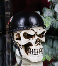 Day of The Dead Biker Skull Skeleton with Red Cross Black Helmet Mini Figurine - £10.41 GBP