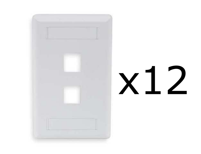 (12) Hubbell Premise Wiring IFP12W 1-Gang, 2-Port Socket I-Station Facep... - $18.99