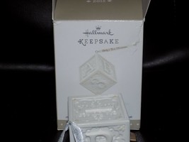 Hallmark Keepsake Porcelain Ornament 2015 Baby&#39;s First Christmas Blocks Euc - £14.41 GBP